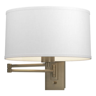 Buy soft-gold-with-natural-anna-shade-sf-glass-and-white-shade Simple Lines Sconce by Hubbardton Forge