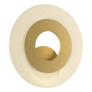 Buy modern-brass-with-13-clear-textured-glass-yw-glass-and-clear-textured-shade Orbit Sconce by Hubbardton Forge