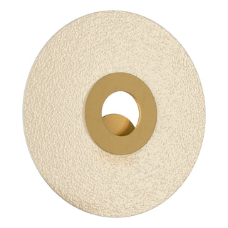 Buy modern-brass-with-21-clear-textured-glass-yw-glass-and-clear-textured-shade Orbit Sconce by Hubbardton Forge