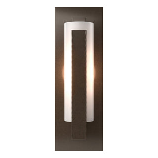 Buy bronze-with-opal-glass-gg-glass-and-white-shade Vertical Bar Sconce by Hubbardton Forge