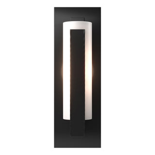 Buy black-with-opal-glass-gg-glass-and-white-shade Vertical Bar Sconce by Hubbardton Forge