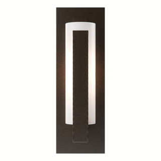 Buy oil-rubbed-bronze-with-opal-glass-gg-glass-and-white-shade Vertical Bar Sconce by Hubbardton Forge