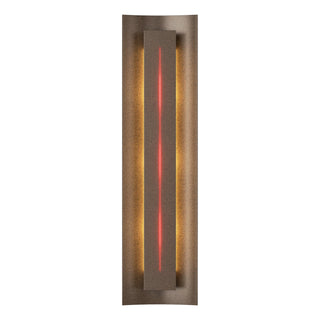 Buy bronze-with-red-glass-rr-glass-and-red-shade Gallery Sconce by Hubbardton Forge