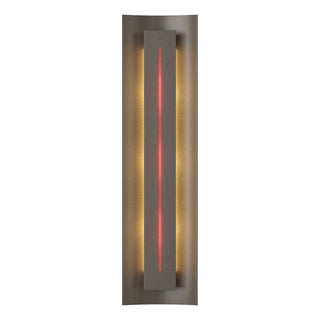 Buy dark-smoke-with-red-glass-rr-glass-and-red-shade Gallery Sconce by Hubbardton Forge