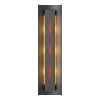 Buy black-with-amber-glass-ff-glass-and-amber-brown-shade Gallery Sconce by Hubbardton Forge