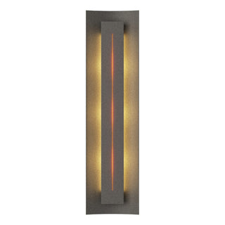 Buy natural-iron-with-amber-glass-ff-glass-and-amber-brown-shade Gallery Sconce by Hubbardton Forge