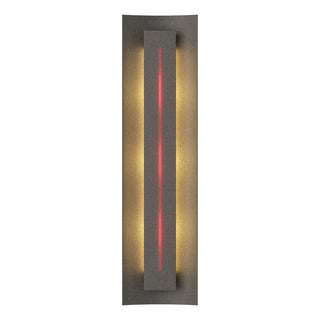 Buy natural-iron-with-red-glass-rr-glass-and-red-shade Gallery Sconce by Hubbardton Forge