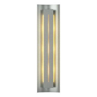 Buy vintage-platinum-with-ivory-art-glass-cc-glass-and-white-shade Gallery Sconce by Hubbardton Forge