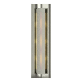 Buy sterling-with-ivory-art-glass-cc-glass-and-white-shade Gallery Sconce by Hubbardton Forge
