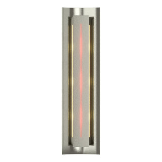 Buy sterling-with-red-glass-rr-glass-and-red-shade Gallery Sconce by Hubbardton Forge