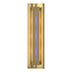 Modern Brass with Blue Glass (EE) Glass and Blue Shade