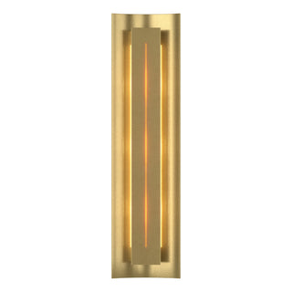 Buy modern-brass-with-amber-glass-ff-glass-and-amber-brown-shade Gallery Sconce by Hubbardton Forge