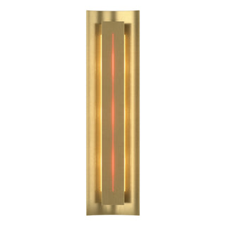 Buy modern-brass-with-red-glass-rr-glass-and-red-shade Gallery Sconce by Hubbardton Forge