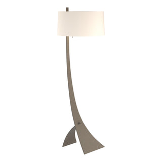 Buy dark-smoke-with-flax-shade-se-glass-and-white-shade Stasis Floor Lamp by Hubbardton Forge