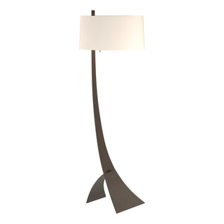 Buy oil-rubbed-bronze-with-flax-shade-se-glass-and-white-shade Stasis Floor Lamp by Hubbardton Forge