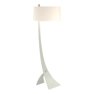 Buy vintage-platinum-with-flax-shade-se-glass-and-white-shade Stasis Floor Lamp by Hubbardton Forge