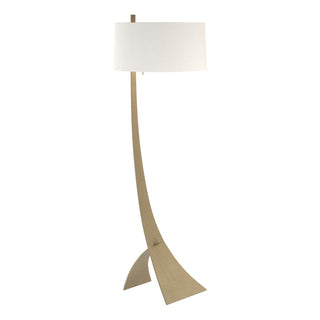 Buy soft-gold-with-natural-anna-shade-sf-glass-and-white-shade Stasis Floor Lamp by Hubbardton Forge