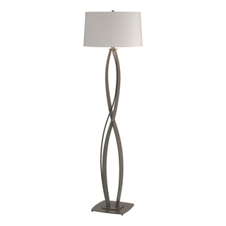 Buy dark-smoke-with-flax-shade-se-glass-and-white-shade Almost Infinity Floor Lamp by Hubbardton Forge