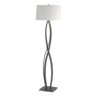 Buy dark-smoke-with-natural-anna-shade-sf-glass-and-white-shade Almost Infinity Floor Lamp by Hubbardton Forge