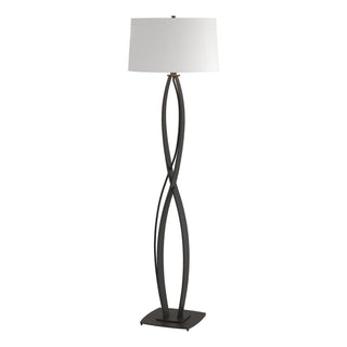 Buy black-with-natural-anna-shade-sf-glass-and-white-shade Almost Infinity Floor Lamp by Hubbardton Forge