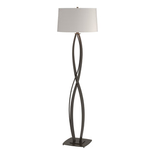 Buy oil-rubbed-bronze-with-flax-shade-se-glass-and-white-shade Almost Infinity Floor Lamp by Hubbardton Forge