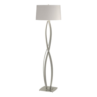 Buy sterling-with-flax-shade-se-glass-and-white-shade Almost Infinity Floor Lamp by Hubbardton Forge