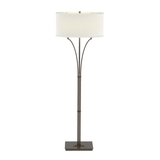Buy bronze-with-natural-anna-shade-sf-glass-and-white-shade Formae Floor Lamp by Hubbardton Forge