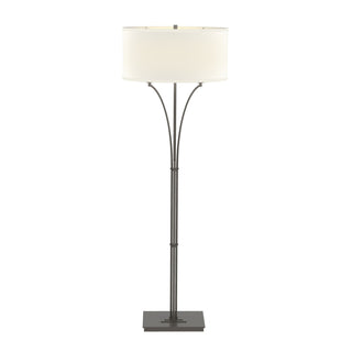 Buy dark-smoke-with-flax-shade-se-glass-and-white-shade Formae Floor Lamp by Hubbardton Forge
