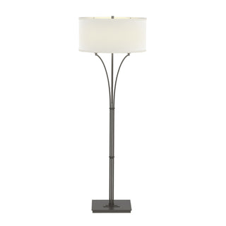 Buy dark-smoke-with-natural-anna-shade-sf-glass-and-white-shade Formae Floor Lamp by Hubbardton Forge