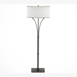 Buy oil-rubbed-bronze-with-natural-anna-shade-sf-glass-and-white-shade Formae Floor Lamp by Hubbardton Forge