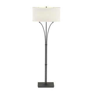 Buy natural-iron-with-natural-anna-shade-sf-glass-and-white-shade Formae Floor Lamp by Hubbardton Forge