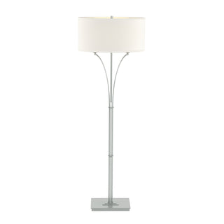 Buy vintage-platinum-with-flax-shade-se-glass-and-white-shade Formae Floor Lamp by Hubbardton Forge