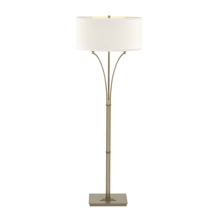 Buy soft-gold-with-flax-shade-se-glass-and-white-shade Formae Floor Lamp by Hubbardton Forge