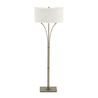 Buy soft-gold-with-natural-anna-shade-sf-glass-and-white-shade Formae Floor Lamp by Hubbardton Forge