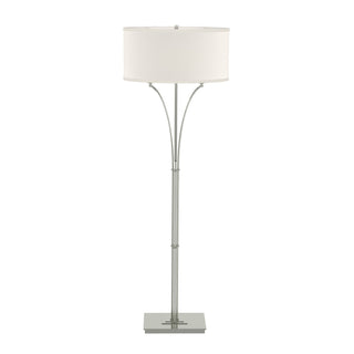 Buy sterling-with-flax-shade-se-glass-and-white-shade Formae Floor Lamp by Hubbardton Forge