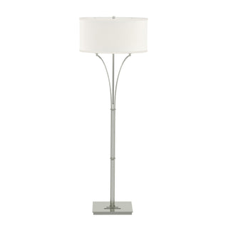 Buy sterling-with-natural-anna-shade-sf-glass-and-white-shade Formae Floor Lamp by Hubbardton Forge
