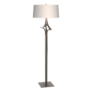 Buy dark-smoke-with-flax-shade-se-glass-and-white-shade Antasia Floor Lamp by Hubbardton Forge