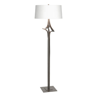 Buy dark-smoke-with-natural-anna-shade-sf-glass-and-white-shade Antasia Floor Lamp by Hubbardton Forge