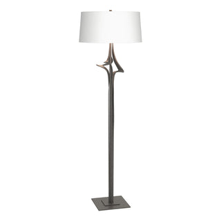 Buy natural-iron-with-natural-anna-shade-sf-glass-and-white-shade Antasia Floor Lamp by Hubbardton Forge