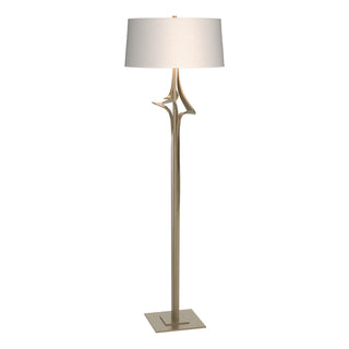 Buy soft-gold-with-flax-shade-se-glass-and-white-shade Antasia Floor Lamp by Hubbardton Forge