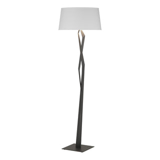 Buy black-with-natural-anna-shade-sf-glass-and-white-shade Facet Floor Lamp by Hubbardton Forge