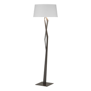 Buy oil-rubbed-bronze-with-natural-anna-shade-sf-glass-and-white-shade Facet Floor Lamp by Hubbardton Forge