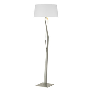 Buy sterling-with-natural-anna-shade-sf-glass-and-white-shade Facet Floor Lamp by Hubbardton Forge