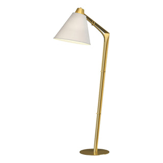 Buy modern-brass-with-natural-anna-shade-sf-glass-and-white-shade Reach Floor Lamp by Hubbardton Forge
