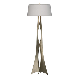 Buy soft-gold-with-flax-shade-se-glass-and-white-shade Moreau Floor Lamp by Hubbardton Forge