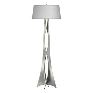 Buy sterling-with-natural-anna-shade-sf-glass-and-white-shade Moreau Floor Lamp by Hubbardton Forge