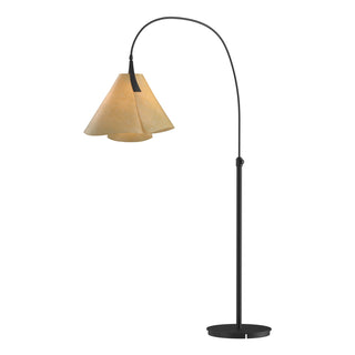 Buy black-with-spun-amber-si-glass-and-amber-brown-shade Mobius Floor Lamp by Hubbardton Forge