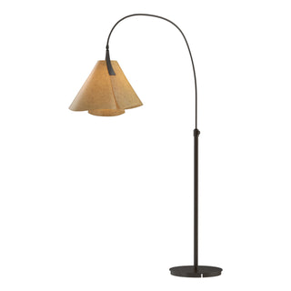 Buy oil-rubbed-bronze-with-cork-shade-sg-glass-and-amber-brown-shade Mobius Floor Lamp by Hubbardton Forge