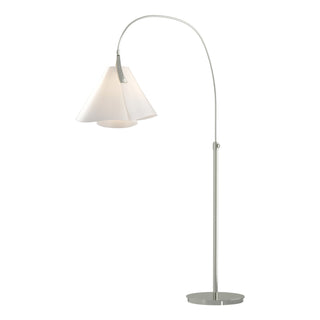 Buy sterling-with-spun-frost-sh-glass-and-white-shade Mobius Floor Lamp by Hubbardton Forge