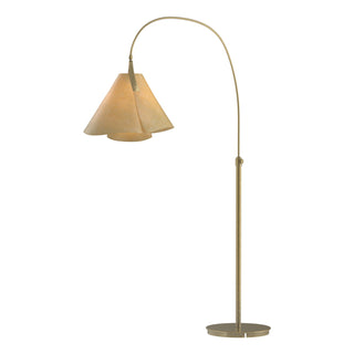 Buy modern-brass-with-spun-amber-si-glass-and-amber-brown-shade Mobius Floor Lamp by Hubbardton Forge